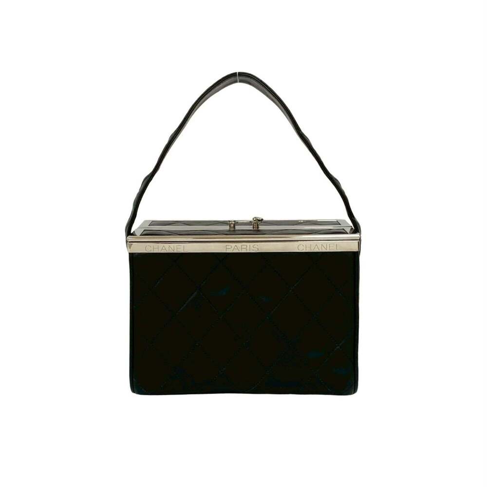 CHANEL Black Lambskin Leather Logo Vanity Bag - Picture 3 of 10